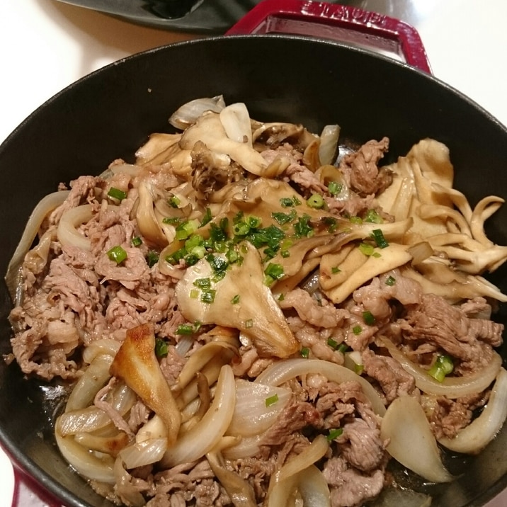 ストウブDe〜牛肉と舞茸炒め